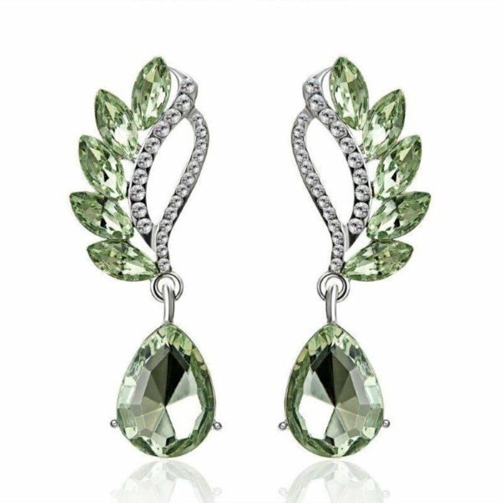 1/2 OFF Light Green Crystal Teardrop Earrings